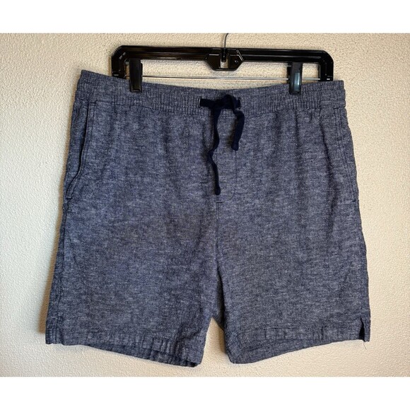 GAP Factory Men's Navy Blue Heathered Jogger Shorts Size L - Picture 2 of 10